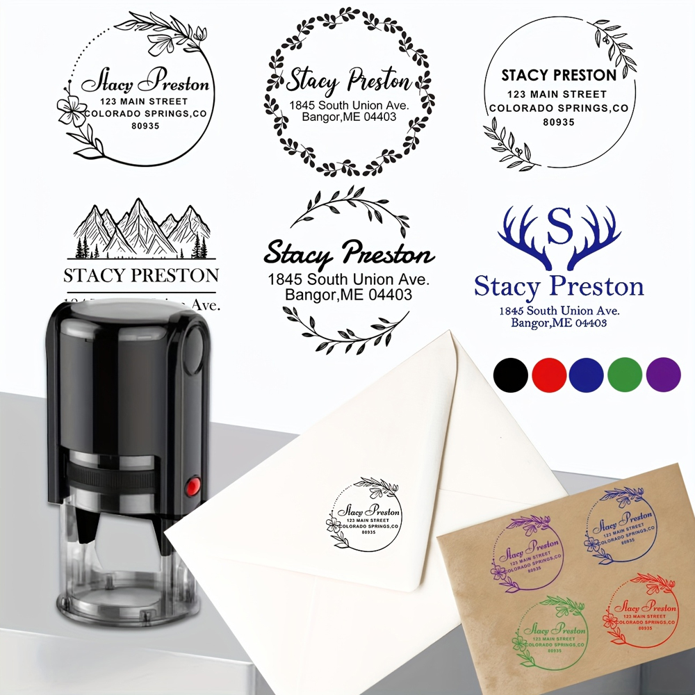 Rubber Date Stamp - Carimbo personalizado, carimbo auto-tintado personalizado, nome