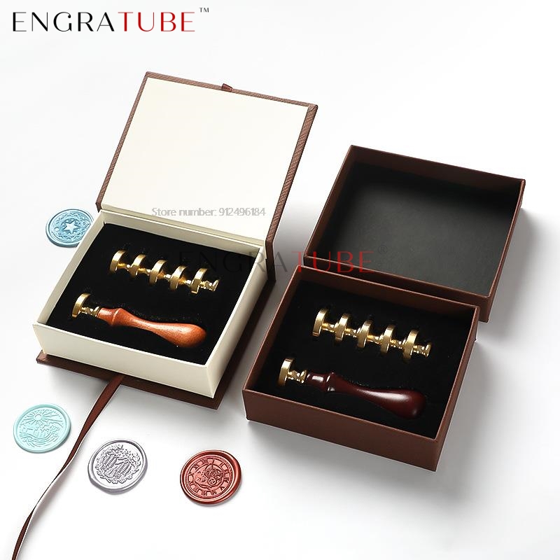 Wax Seal Stamp Set - 6 cabeças de carimbo de cera