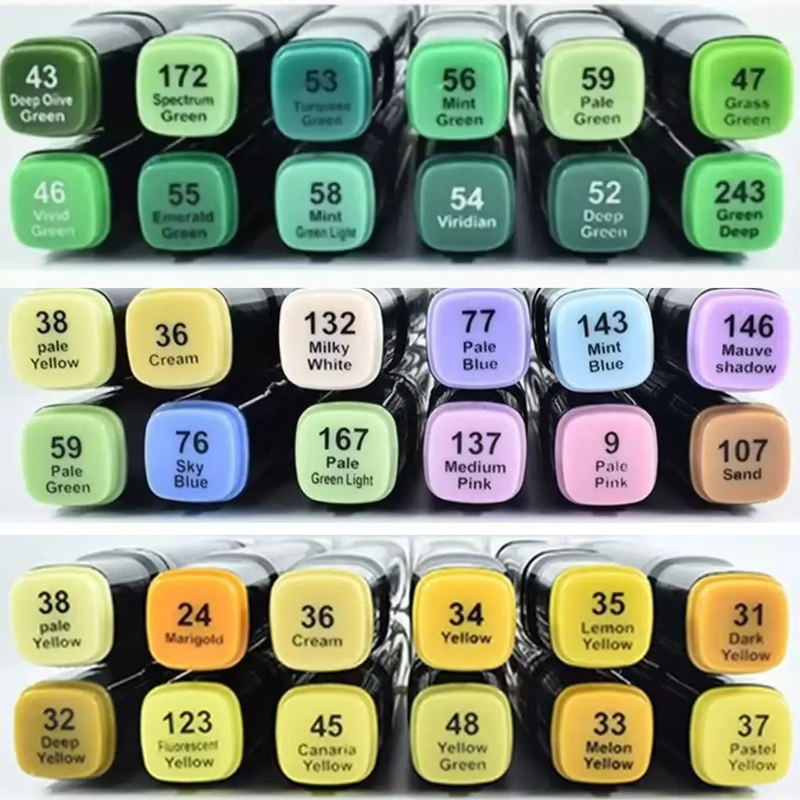 Copic Marker Sketch - Conjunto de 12 Marcadores à Base