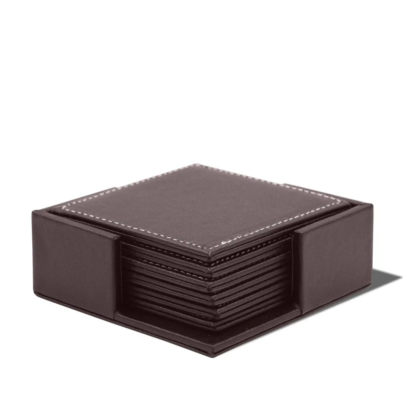 6 pçs/set porta-copos de couro - Leather Desk Pad avaliação e preço